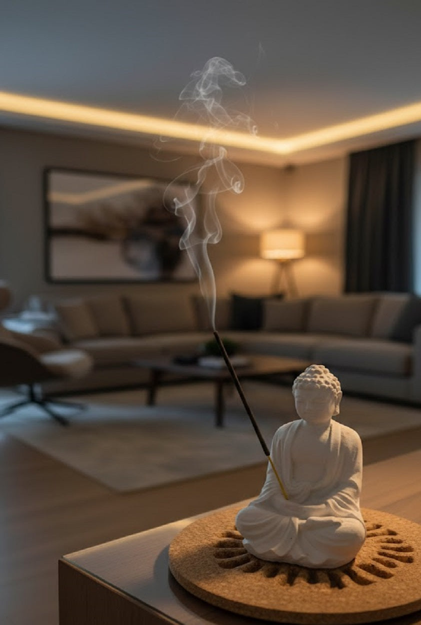 Safir Design Tütsülük ve Tütsü Seti Buddha Tütsülük | Zen Dekoratif Hediyelik Set