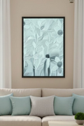 Safir Design Pastel Yeşil Çiçekli Çerçeveli Tablo